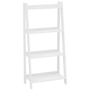 polifurniture delta engineered wood 4-shelf bookcase in white