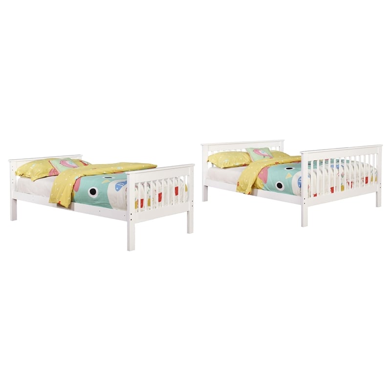 Stonecroft Furniture Cabrillo Twin Over Full Bunk Bed in White