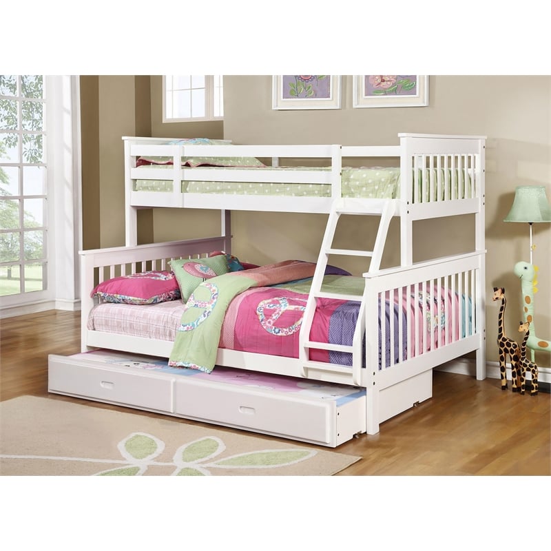 Stonecroft Furniture Cabrillo Twin Over Full Bunk Bed in White