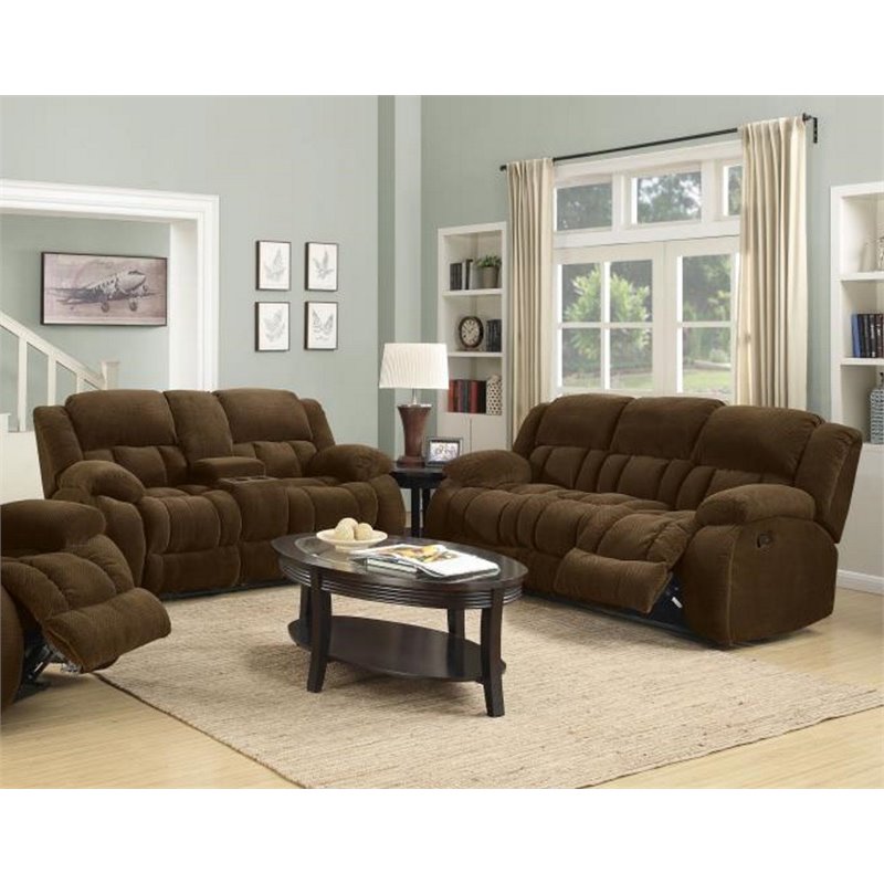 Stonecroft Furniture Washington 2 Piece Reclining Sofa Set in Brown Cymax Business