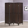 Stonecroft Madison 4 Panel Room Divider in Rustic Tobacco and Cappuccino