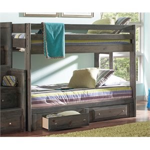 stonecroft furniture castro youth bunk bed with ladder in gun smoke