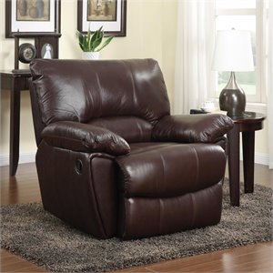 stonecroft howard leather recliner in brown
