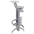 Stonecroft Union Contemporary Metal Glass Top Home Bar Unit in Silver