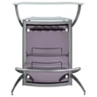 Stonecroft Union Contemporary Metal Glass Top Home Bar Unit in Silver