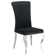Stonecroft Birch Upholstered Dining Side Chair in Black and Chrome
