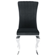 Stonecroft Birch Upholstered Dining Side Chair in Black and Chrome