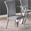 Stonecroft Bernal Upholstered Dining Side Chair in Gray and Chrome