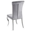 Stonecroft Bernal Upholstered Dining Side Chair in Gray and Chrome