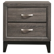 Stonecroft Columbus 2 Drawer Nightstand in Gray Oak and Black