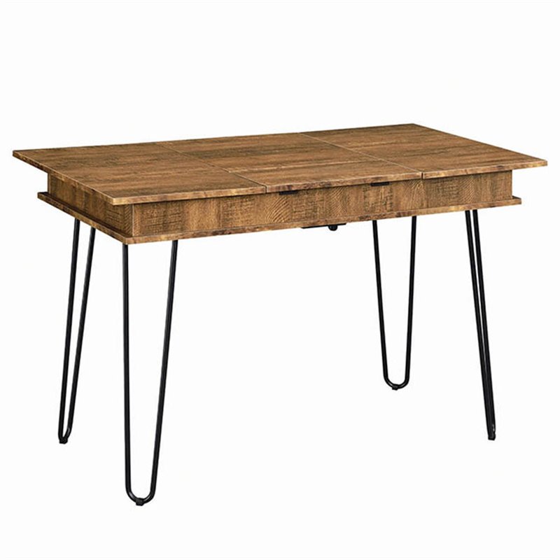 Stonecroft Cabrini Storage Writing Desk in Rustic Amber and Black