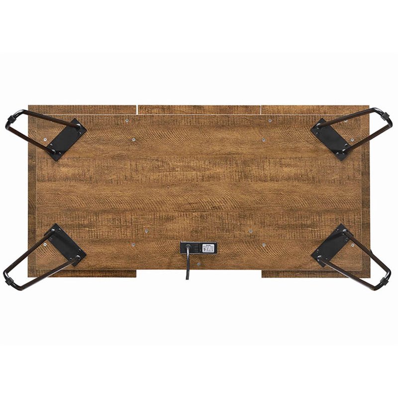 Stonecroft Cabrini Storage Writing Desk in Rustic Amber and Black