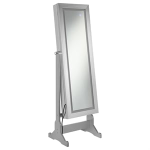 Stonecroft Willow Jewelry Armoire Cheval Mirror in Silver
