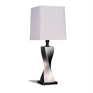 stonecroft furniture twisted base table lamp in silver