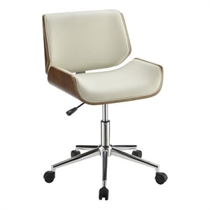 stonecroft furniture contemporary faux leather office chair in white