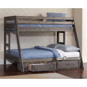 stonecroft furniture west parkway youth twin over full bunk bed in gun smoke