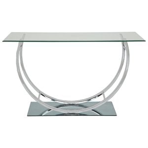 stonecroft furniture u shaped glass top console table in chrome