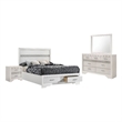 Stonecroft Furniture Asian Hardwood White Queen Bedroom Set Rectangular Storage