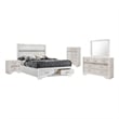 Stonecroft Furniture Wood White Queen Bedroom Set Storage