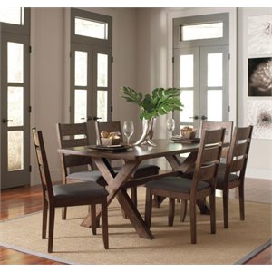 stonecroft furniture autumn road 5 piece dining set in gray and knotty nutmeg