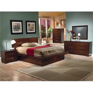 Stonecroft Furniture Hickory Way 4 Piece King Platform Bedroom Set in Cappuccino
