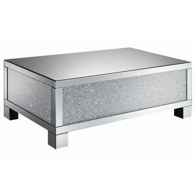 Stonecroft Furniture 49 Mirrored Accent Coffee Table in Silver
