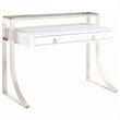 Stonecroft Furniture Fir Lane 2 Drawer Writing Desk in Glossy White and Chrome