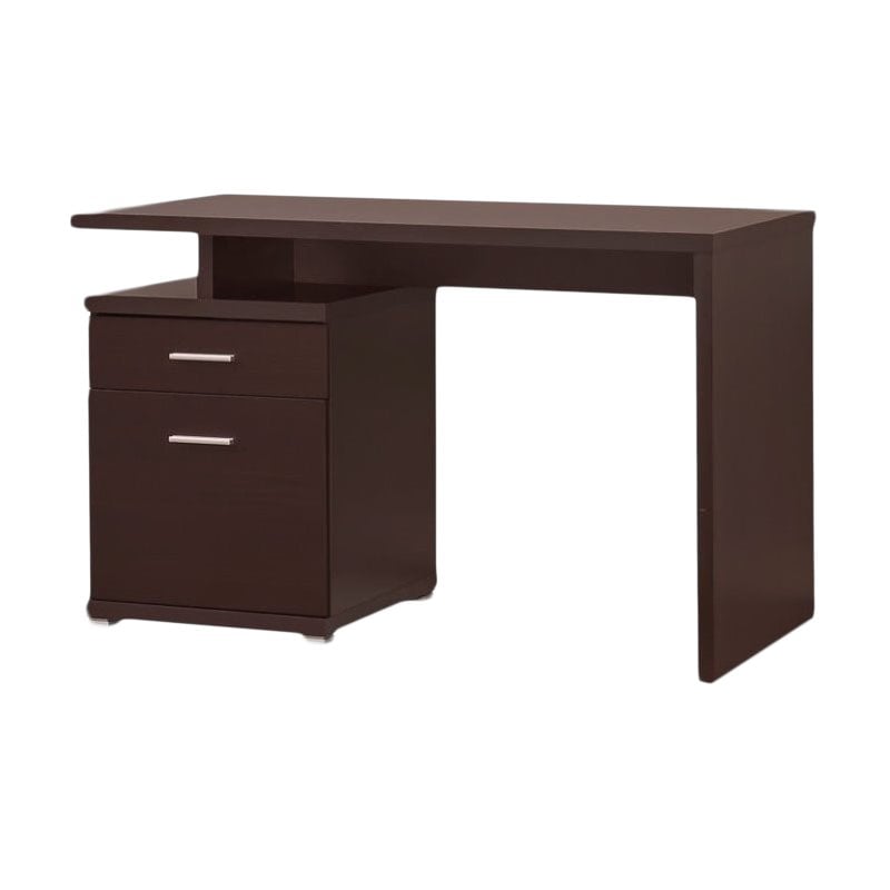 Stonecroft Furniture Contemporary Desk with Cabinet in Cappuccino