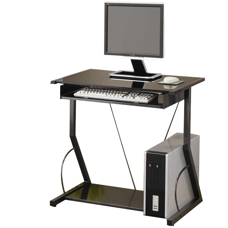 Stonecroft Furniture Contemporary Computer Desk with Keyboard Tray in Black