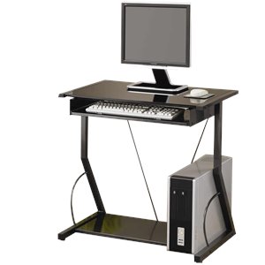 Stonecroft Furniture Contemporary Computer Desk with Keyboard Tray in Black