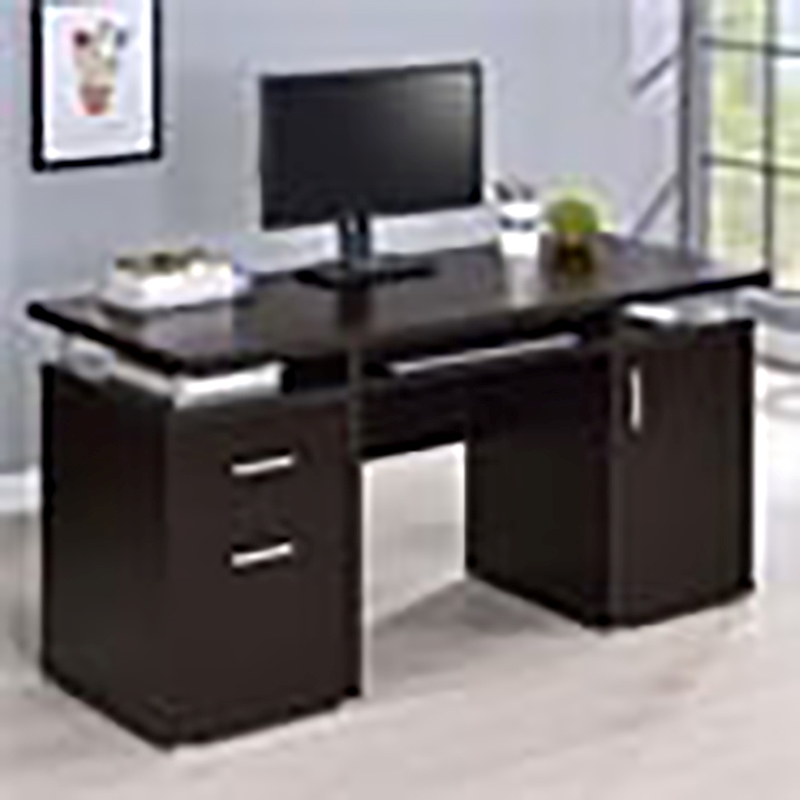 Stonecroft Furniture 2-Drawer Contemporary Wood Computer Desk in Cappuccino