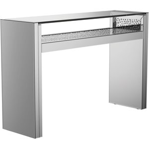 stonecroft furniture contemporary 1 shelf console table in silver