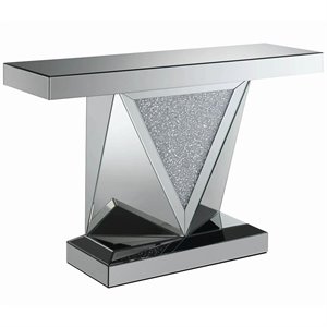 Stonecroft Furniture Mirrored Accent Console Table in Silver