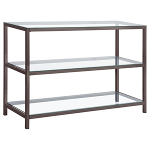 Stonecroft Furniture 2 Shelf Glass Console Table in Black Nickel
