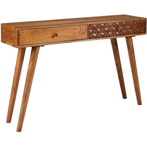 stonecroft furniture 2 drawer console table in natural brown