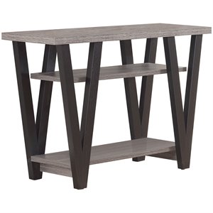 Stonecroft Furniture 2 Shelf Console Table in Antique Gray and Black