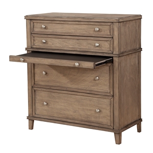 alpine furniture potter bedroom wood chest with tray in french truffle