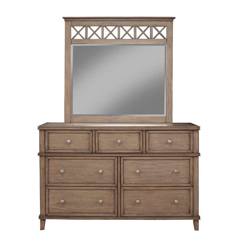 Alpine Furniture Potter Wood Bedroom Mirror in French Truffle