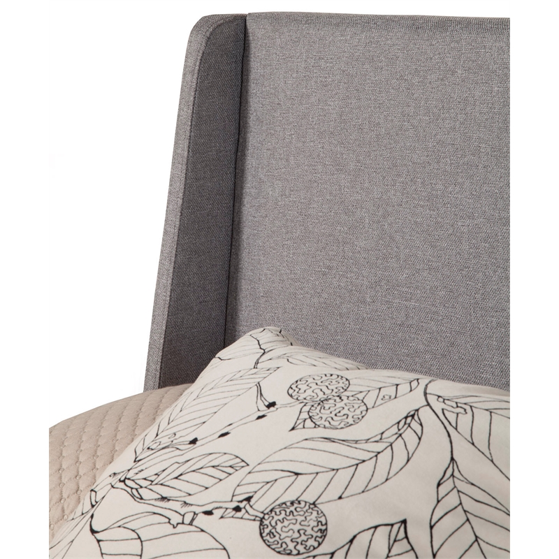 Alpine Furniture Amber Queen Upholstered Bed in Gray Linen