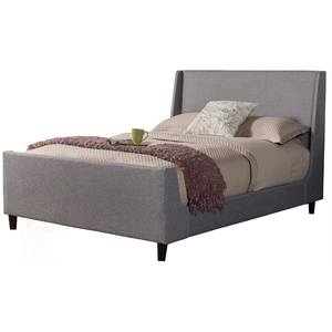 Alpine Furniture Amber Queen Upholstered Bed in Gray Linen