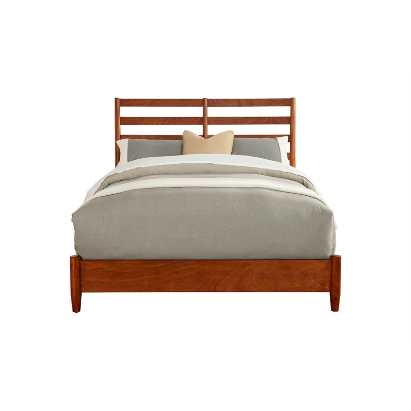 Alpine Furniture Flynn Full Wood Bed-Slat Back Headboard in Acorn (Brown)