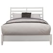 Alpine Furniture Flynn Standard King Wood Bed with Slat Back Headboard in White