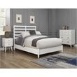 Alpine Furniture Flynn Full Wood Bed with Slat Back Headboard in White