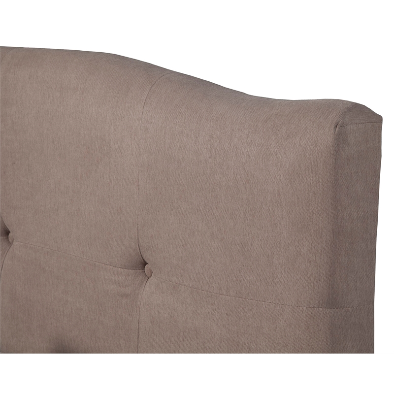 Alpine Furniture Amanda Full Tufted Upholstered Bed in Haskett-Jute (Beige)