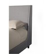 Alpine Furniture Amber Linen Upholstered Wood Standard King Bed in Gray