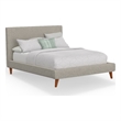 Alpine Furniture Britney California King Upholstered Platform Bed in Light Gray