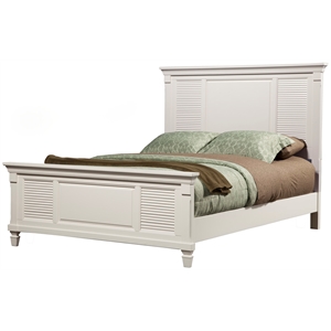 alpine furniture winchester eastern king wood shutter panel bed in white