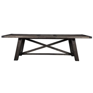alpine furniture newberry wood extension dining table in salvaged gray