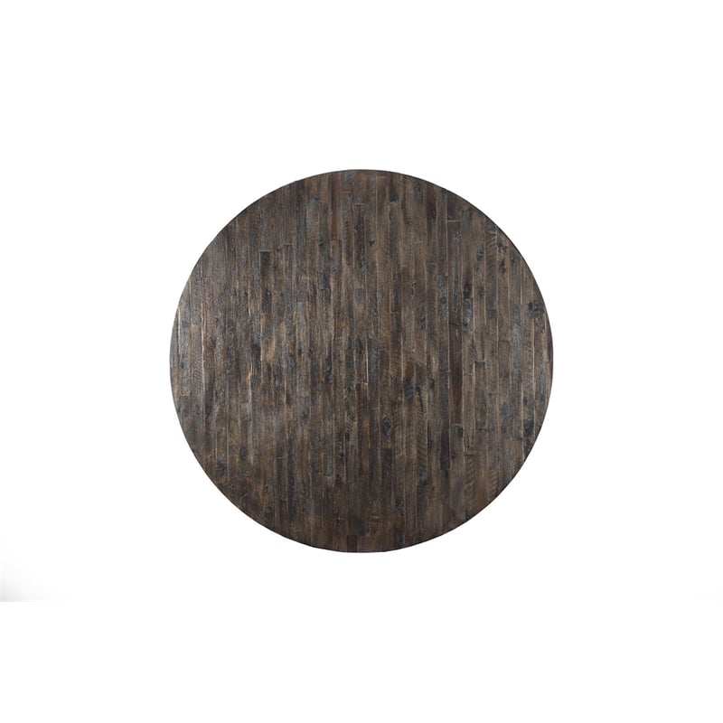 Alpine Furniture Newberry Wood Round Dining Table in Salvaged Gray