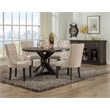Alpine Furniture Newberry Wood Round Dining Table in Salvaged Gray